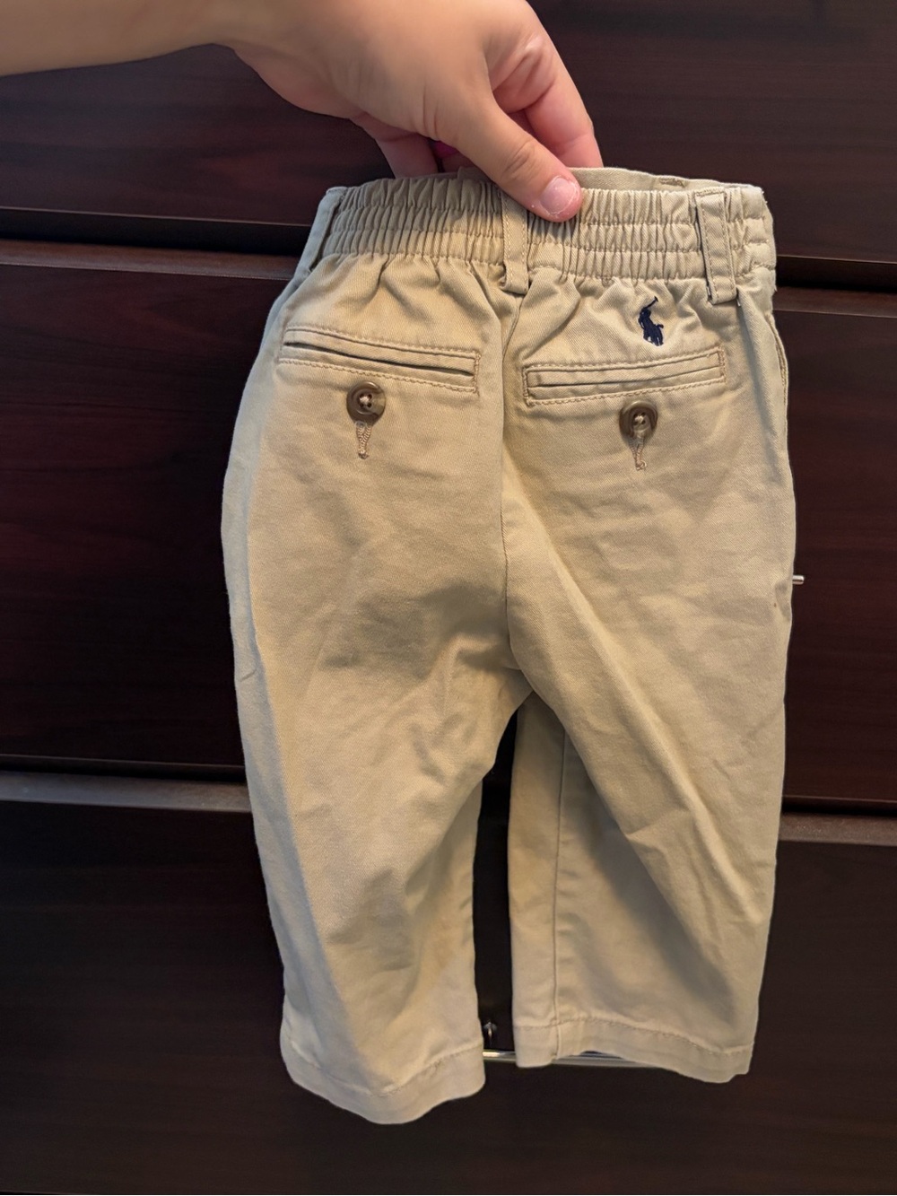 Ralph Lauren Kids Tan Elastic-Waist Chino Pants Size 9 months